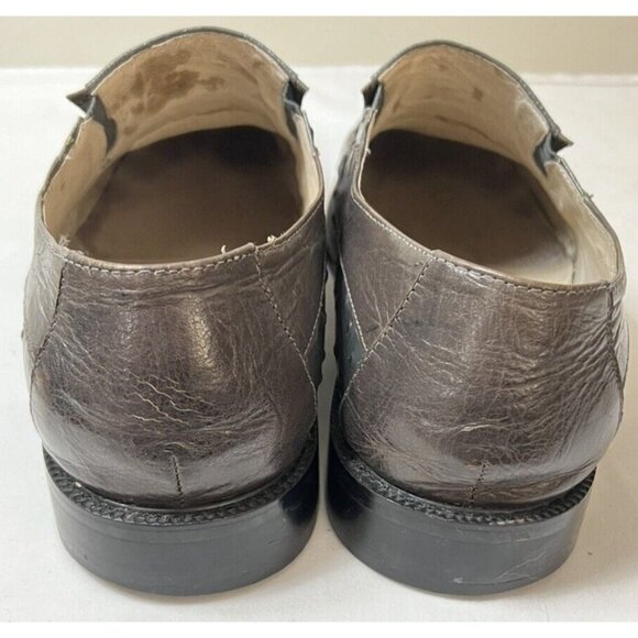 Stacy Adams Reptile Embossed Black Leather Square Toe Slip ON Shoe 10.5M Comfort - Picture 4 of 8